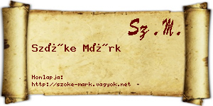 Szőke Márk névjegykártya