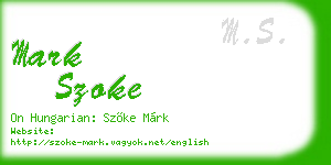 mark szoke business card